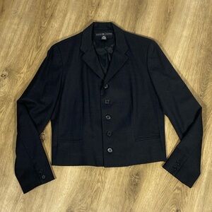 Ralph Lauren Black Label Black Wool Cropped Blazer